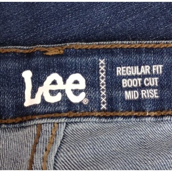 NWT Lee Regular Fit Bootcut Whiskered Distressed Jeans Size 16P - Picture 10 of 10
